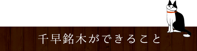 千早銘木ができること